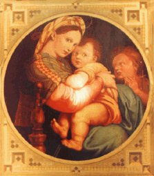 Raffaello - Madonna, Jesu an angel - reproduction - oil on canvas - 70x60 cm