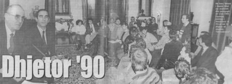 Takimi i studentėve me presidentin Ramiz Alia, dhjetor 1990